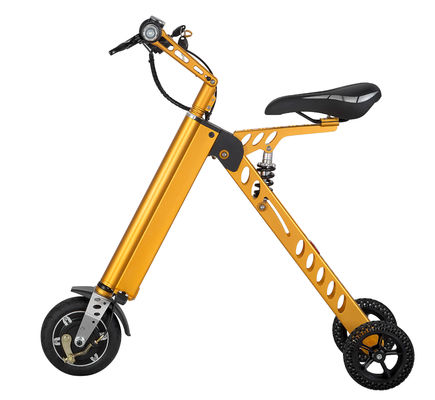qualité  Yellow Motorized Folding Bike / Smallest Lightest Folding Bike Battery Assisted usine