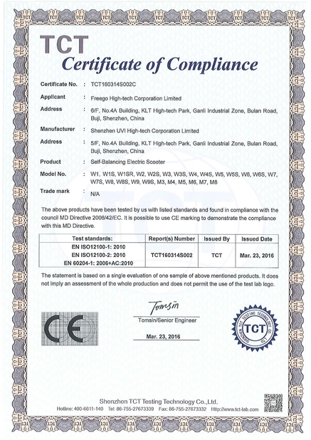 Chine Freego High-Tech Corporation Limited Co., Ltd. certifications