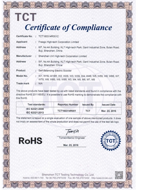 Chine Freego High-Tech Corporation Limited Co., Ltd. certifications